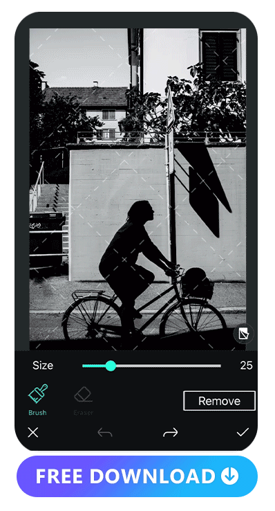 process of removing proof from a photo with PhotoDirector
